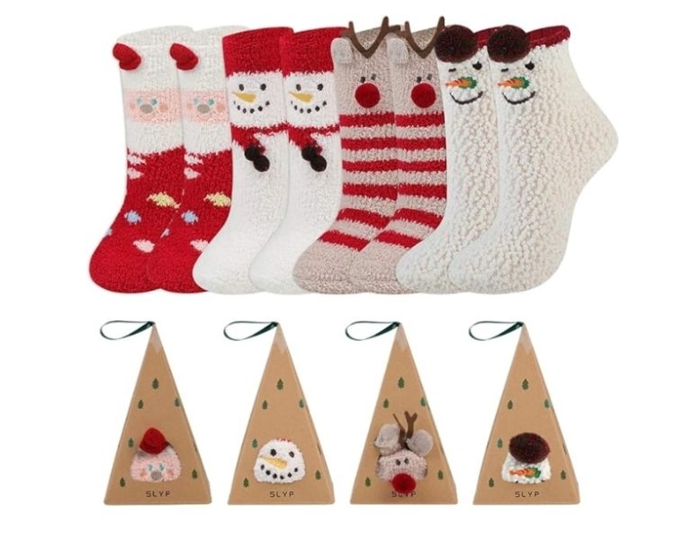 4 Pairs Fluffy Socks for Women