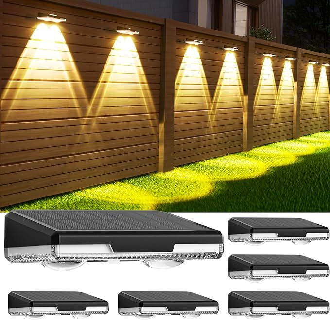 Solar Fence Lights Outdoor Garden