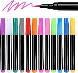 12-Colors Washable Marker Pens