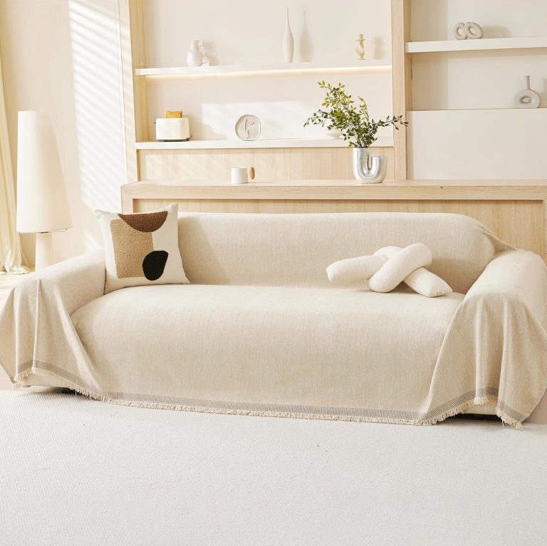 100% Chenille Natural Sofa Large Throw Blanket