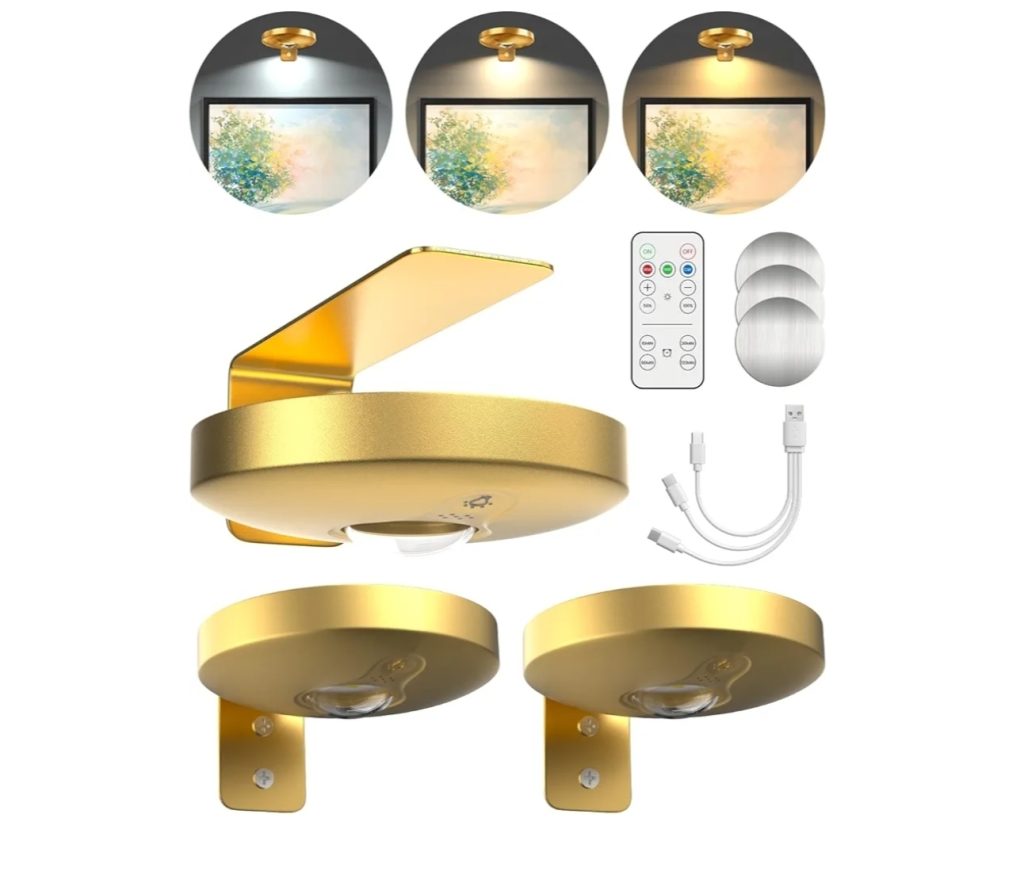 3 Pack Rechargeable Picture Lights for Wall