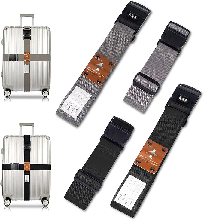 4 Pack Luggage Straps for Suitcases