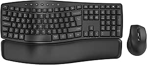 Ergonomic Wireless Keyboard and Mouse Combo