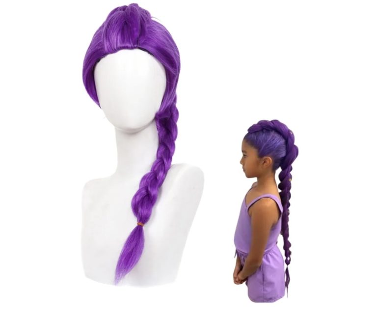 Purple Wig with Thick Braid