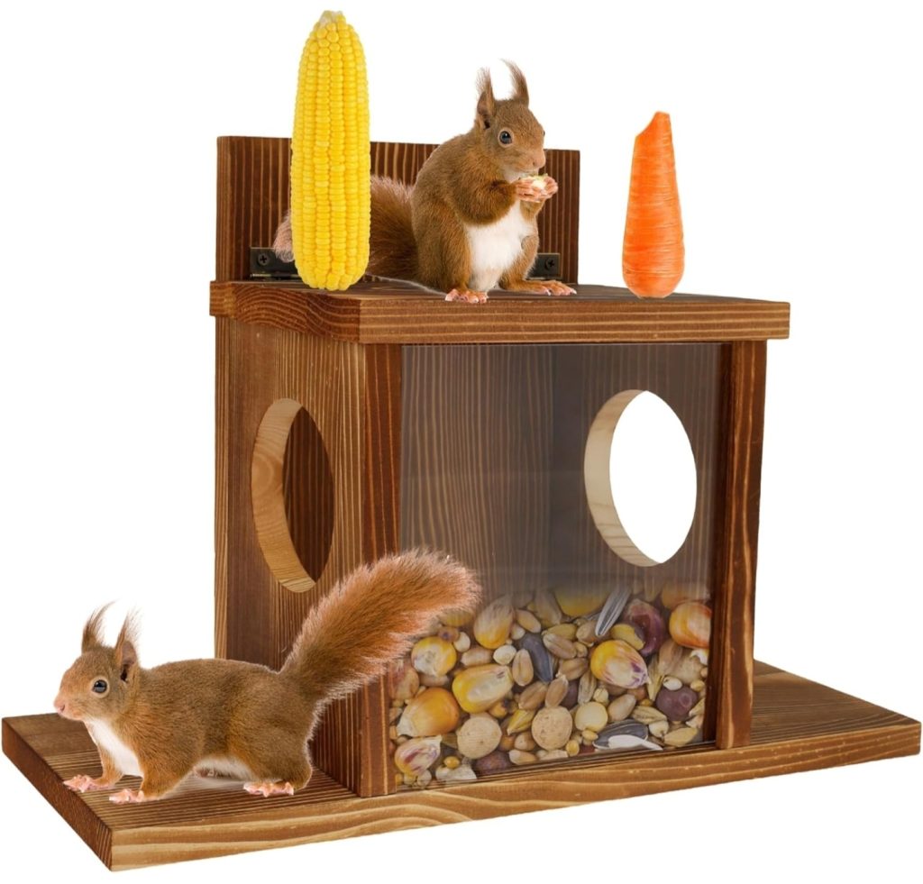 Wooden Squirrel Feeder House