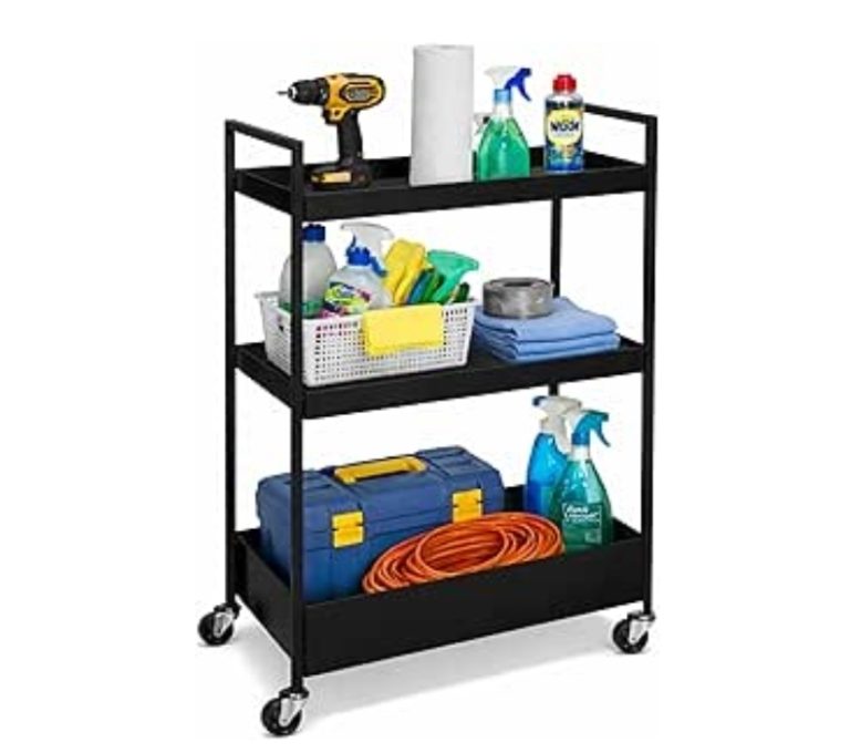 3 Tier Utility Storage Trolley with Wheels