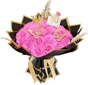 24 Pcs Glitter Roses Bouquet