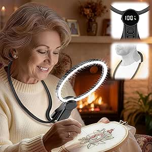 5X 15X Hands Free Magnifying Glass with Light