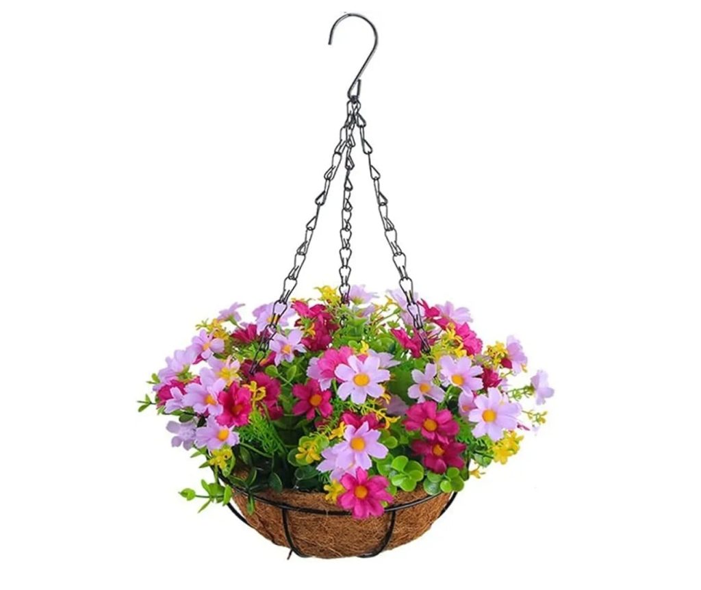 Artificial Solar Hanging Basket