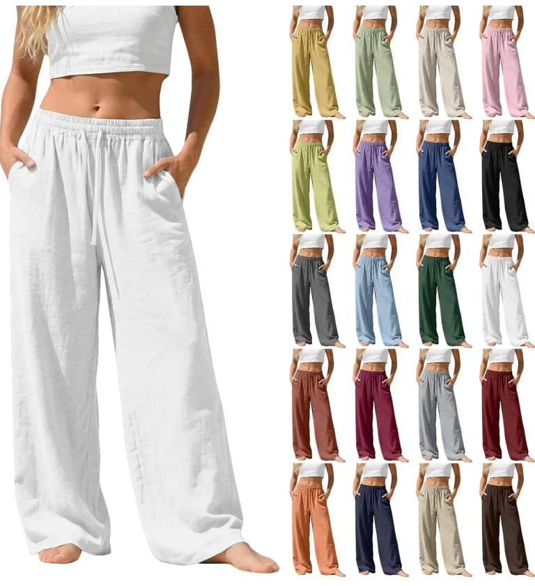 Linen Trousers Womens Summer Cotton
