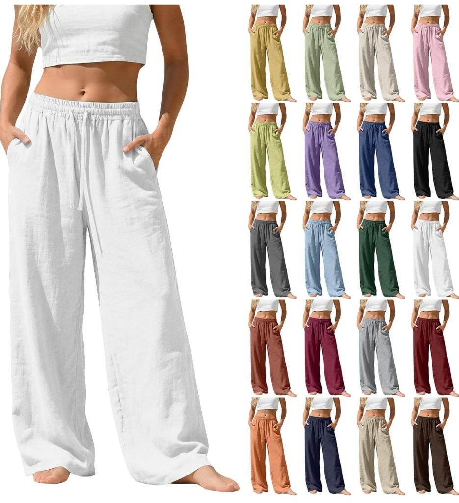 Linen Trousers Womens Summer Cotton