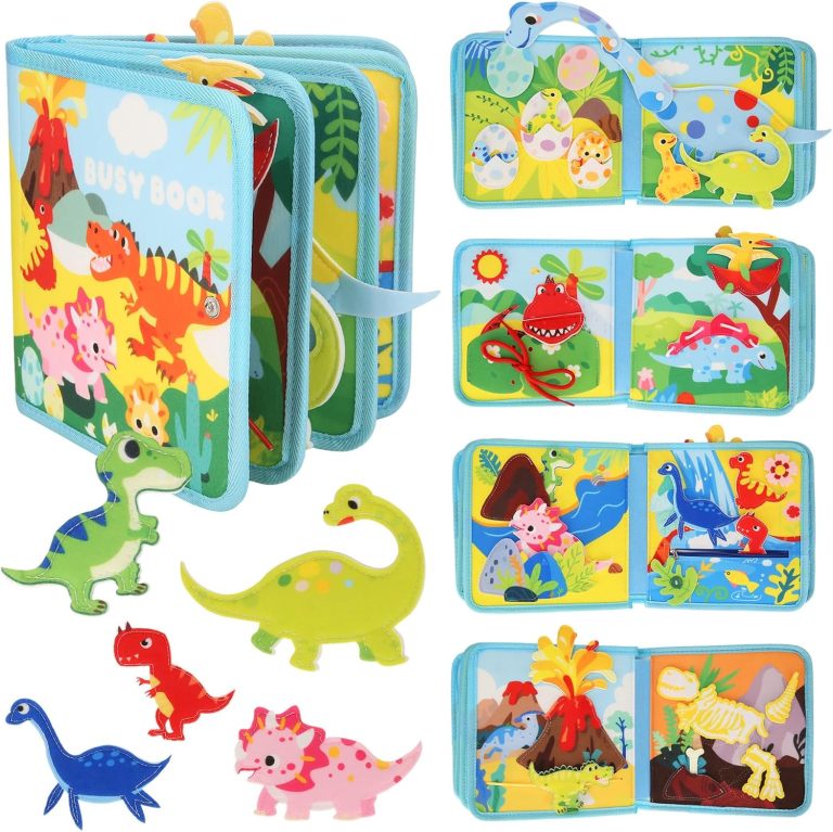 3D Stereoscopic Dinosaur Felt Learning Busy Board for Toddlers